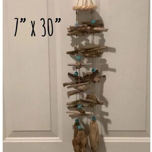Driftwood Art, Driftwood Wind Chime ,Beaded Driftwood Wind Chime, Coastal Decor